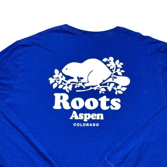 Roots Aspen Colorado Royal Blue Beaver Long Sleeve Tee - Picture 4 of 8